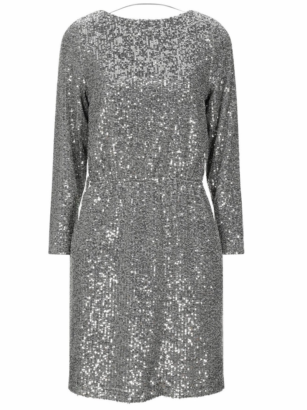 KAOS silver sequin sparkling party cocktail dress with bow detail size Italian 4